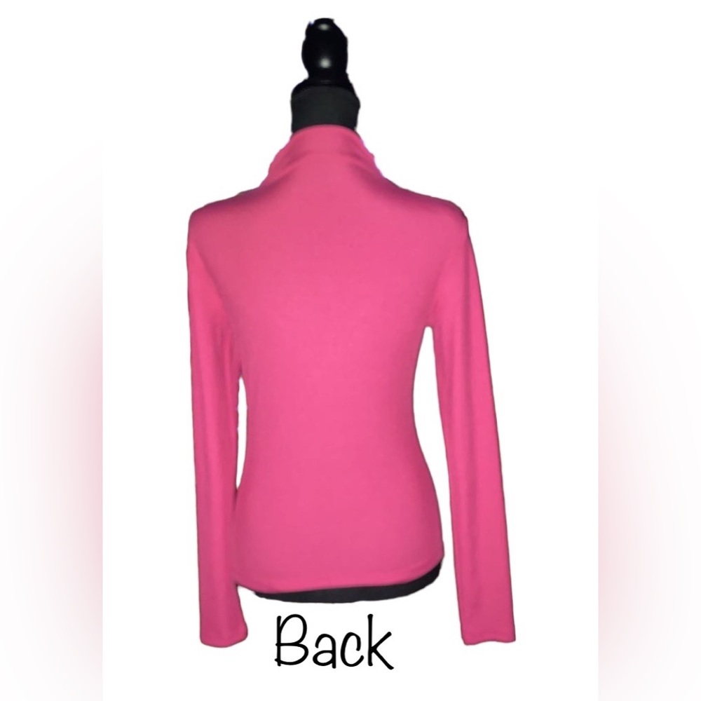 Neon Pink Dynamite Turtle Neck Ribbed Top - Picture 2 of 5